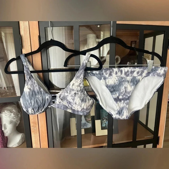 Athleta Bikini Set Tulum Ladder Tie Dye Print boho swimsuit tank top - Picture 2 of 14